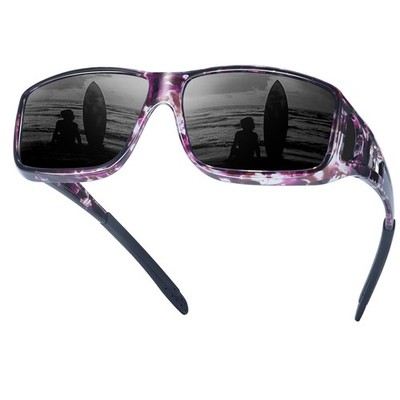 Trysee Fit Over Sunglasses for Men Women Polarized Large, C05 Purple Floral
