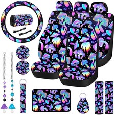 Riakrum 17 Pcs Mushroom Car Seat Covers Mushroom Car Accessories Full Set for...