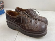 Dr Doc Martens Size 6 8604/92 Brown Brogue Wingtip Shoes England Made