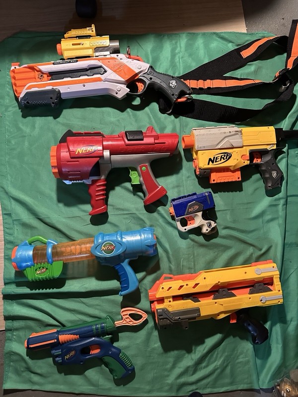 Lot Of 7 Nerf Guns Mixed Assortment Vintage Rare Collectible