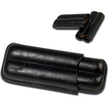 Zigarrenetui | für 2 Zigarren | Schwarz | 16cm | Ring 53 | 2er Reise Humidor