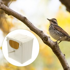Plastic Parakeet Nesting Box for Pet Birds Sturdy Beige Bird Nesting House