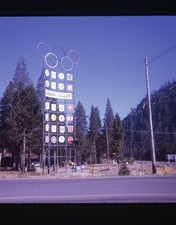 Squaw Valley Olympic Rings Sign 1970 California Vintage Color Slide West Travel