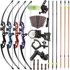 Archery Straight Bow 30-50lbs Takedown Recurve Bow Arrow Fishing Hunting Target