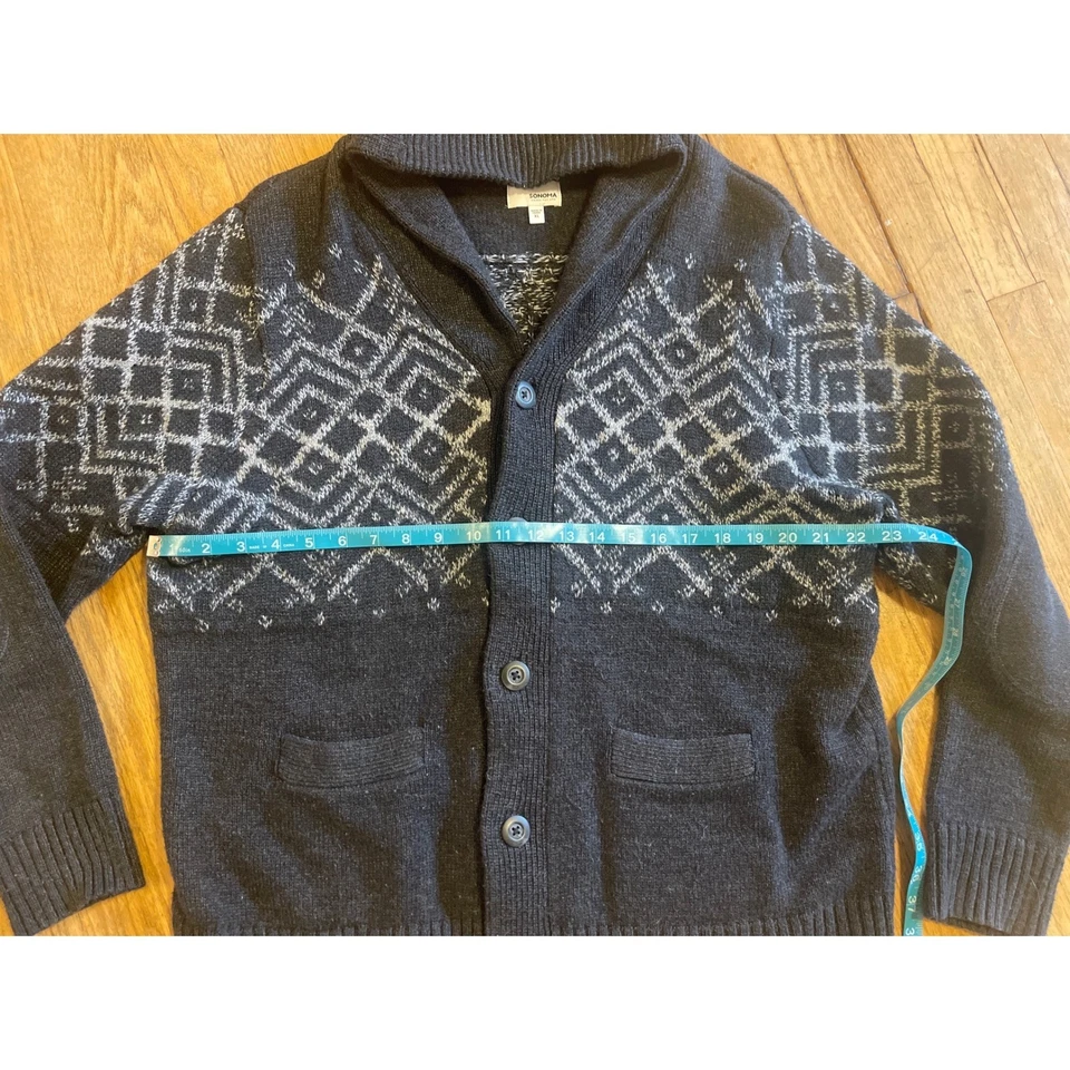 Suéter Sonoma Para Hombres Gris Isla Justa Chal Cuello Acogedor Cárdigan Talla XL Lana Foto 4 de 4