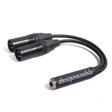 6.35mm TRS Socket to 2x Male XLR parallel splitter, Balanced Adaptor
