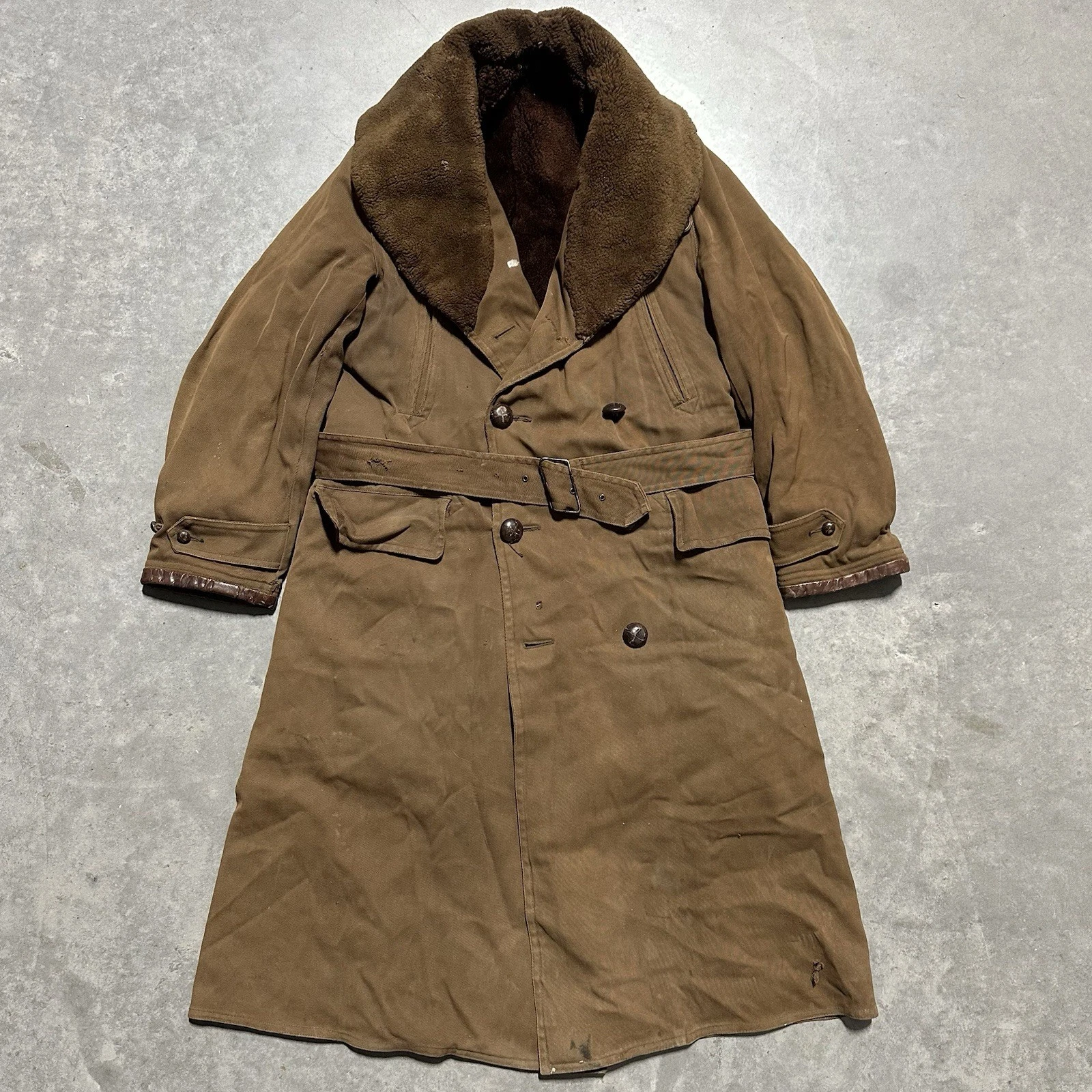 Vintage 30s Laskinlamb Full Length Barnstormer Canvas Lined Jacket Coat Size 40 image 1