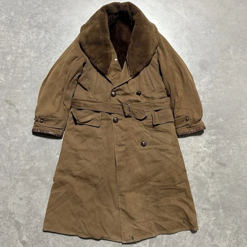 Vintage 30s Laskinlamb Full Length Barnstormer Canvas Lined Jacket Coat Size 40 - product listing photo