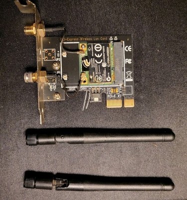 PCIe Wireless WiFi Network Card Atheros AR5B95 802.11n Desktop Adapter Antennas!