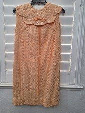 Vintage 1960s Peach Sleeveless Shift Dress