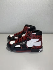 Dolce And Gabbana High Top 2. Zero Men's Size 11 Leather Suede Black Red Sneaker