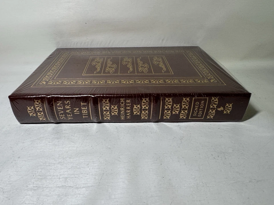 ORIGINAL SEAL! Seven Years in Tibet 2x SIGNED Heinrich Harrer w/COA Easton Press - Image 3 of 4