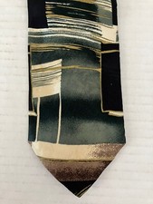 M.O.S.A. Men's Necktie Tie Silk Multicolor Geometric Satin Made in USA