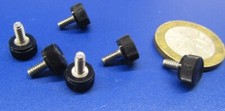 Plastic Black Stainless Thumb Screw, 5/16" Head Dia. 4-40 x 1/4" Length, 50 Pc