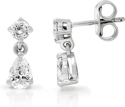 Moissanite Minimalist Dangle Drop Earrings, 925 Sterling