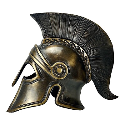 Antique Greek Spartan Helmet Real Bronze Metal Art Sculpture