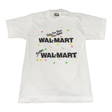Vintage Screen Stars Best Walmart Store Tshirt Size Medium RARE White Neon Color