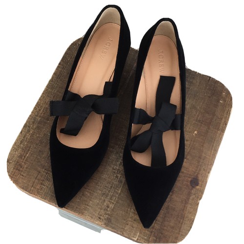 J. Crew Shoes, Brand New J.Crew Black Avery Velvet Heels with Black Bow