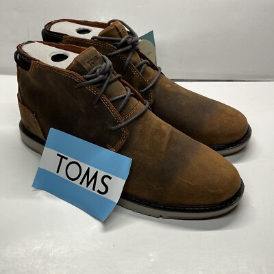 Toms Navi Mens 11 Shoes Brown Distressed Leather Chukka 