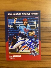 Tyler Stuart Signed 2023  Binghamton Team Set Card IP Auto Autograph Mets