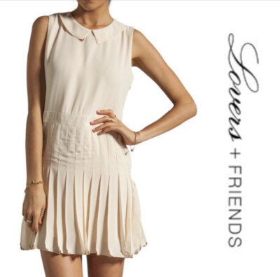 LOVERS AND FRIENDS Sophistication Cream Collared Pleated Mini Dress NWT sz  S | eBay