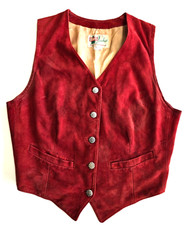 Vintage 1940 s Levi s Suede silk lined vest sz S/XS Burnt Orange/Rust color