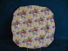 Royal Winton Welbeck 1995 Yellow Chintz 10 5/8" Square Dinner Plate(s)