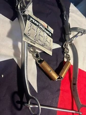 Classic Equine Bit Hackamore Bit Leather covered Noseband 9" Shank HACKSSPS