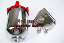 Single Port SMALL RED Inline CANISTER FUEL FILTER 3/8" Hot Rat Rod SBC BBC Chevy