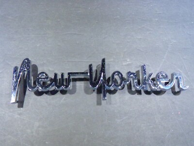 61 62 Chrysler New Yorker Fender Front Emblem Nameplate MoPar Gold