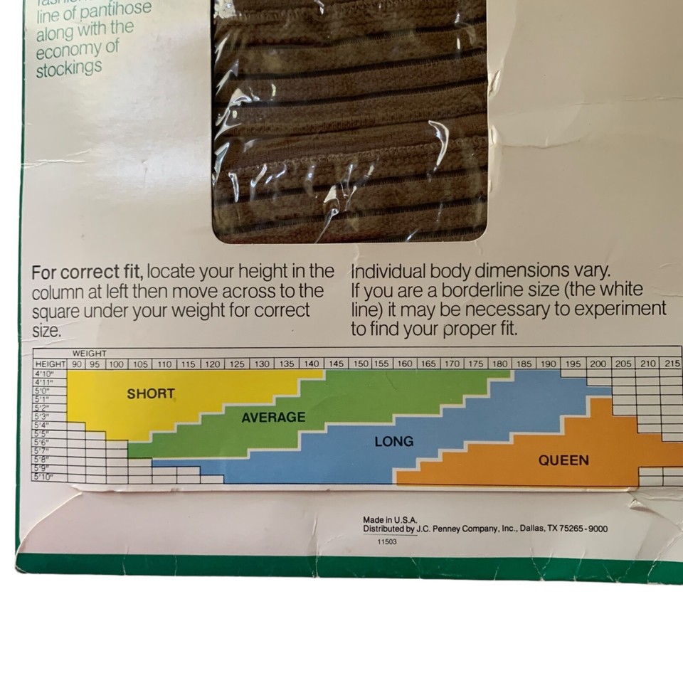 Vtg JCPenney Thigh High Stretch Nylon Stockings SHORT Seamless Suntan