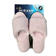Isotoner Signature Womens Laurel Faux Fur Slide Slippers 7.5-9