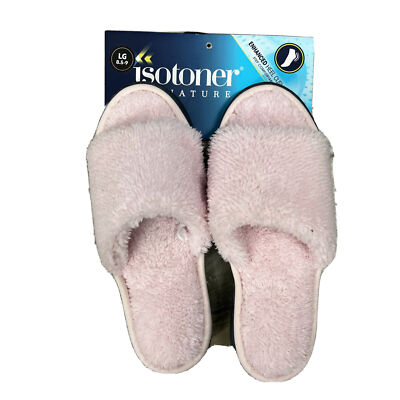 Isotoner Signature Womens Laurel Faux Fur Slide Slippers