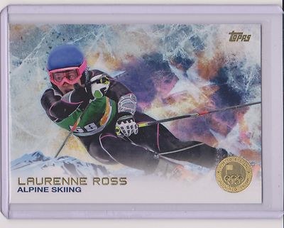 RARE 2014 TOPPS OLYMPIC LAURENNE ROSS GOLD PARALLEL CARD #74 ~ ALPINE SKIING QTY