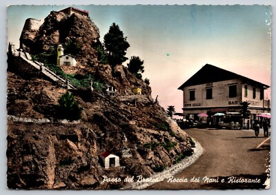 Postcard RPPC Italy Passo del Bracco Dwarf Rock and Restaurant 24U
