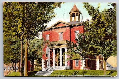 Lewiston Maine~Bates College~Hathorn Hall~1909 Postcard