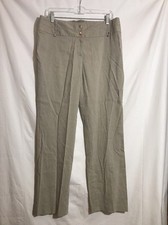 Elie Tahari women's size 10 pants trousers slacks Linen blend stretch Beige F