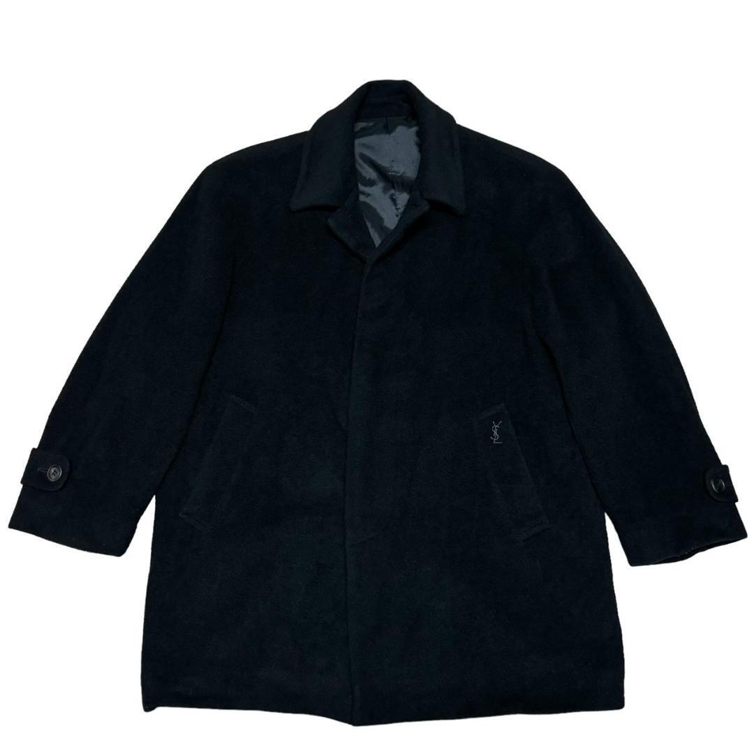 Giacca cappotto Extreme M Yves Saint Laurent misto lana angora nero