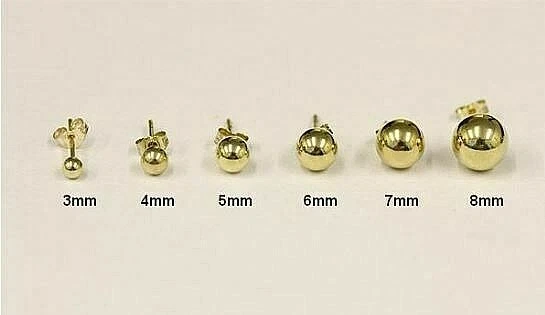 14kt Gold Ball Earrings for kids with push on backs