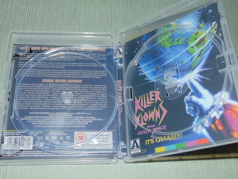 Killer Klowns Clowns From Outer Space Blu-ray & DVD Set Arrow Video UK Region B - Image 3 of 3