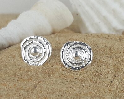  Ohrstecker Silber 925 Damen Spirale rund massiv Groß Ohrringe Frauen 