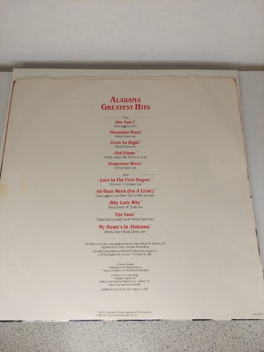 Alabama Greatest Hits RCA Records AHL1-7170 LP (1986) Vinyl Record Album - Picture 5 of 10