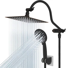 All Metal Shower Head, 8'' High Pressure Rainfall Shower Head/Handheld Showerhea