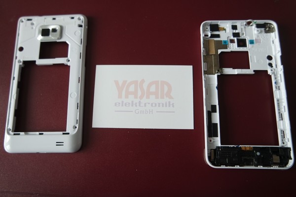 Orig. Samsung Galaxy S2 GT- I9100 Mittel GehäUse Cover Rahmen Kamera Linse Weiß-image