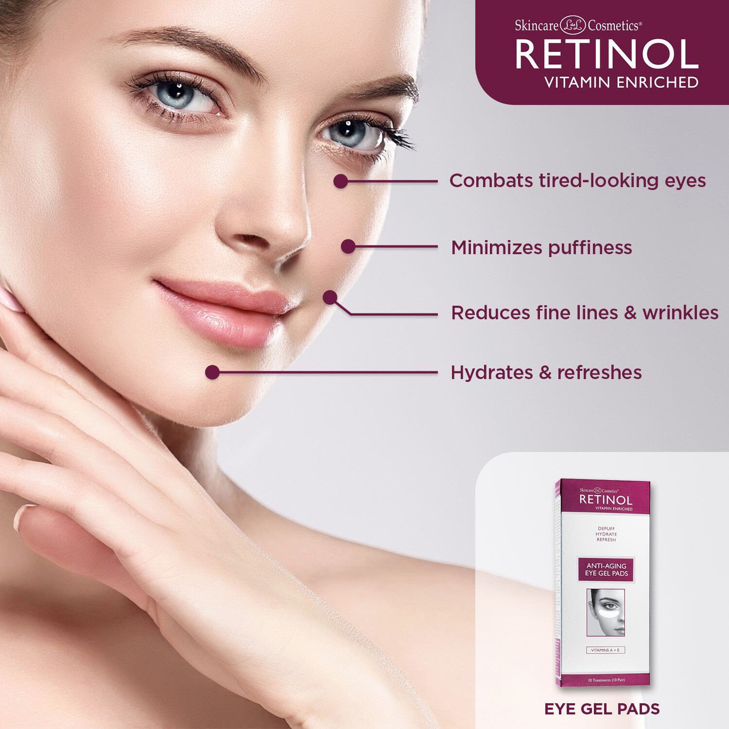 Retinol Eye Gel PadsVitamin A Eye Gel Pads Reduces Puffiness