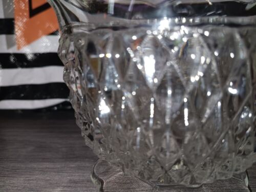 Vintage Indiana Glass Diamond Point Mayonaise/Condiments/Dip/Salsa Bowl - Picture 3 of 6