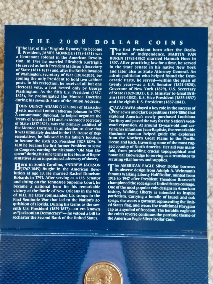 2008 United States Mint Annual Uncirculated Dollar Coin Set w/ Silver Eagle - Image 3 of 4