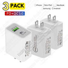 3Pack PD 20W USB-C Fast Wall Charger Adapter For iPhone 12 13 14 15 iPad Samsung