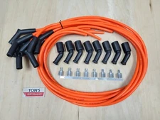 Ton's 45 Orange 8mm Spark Plug Wires Universal GM LS LT Coil LSX LS1 LS2 LS3 LQ9