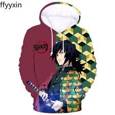New Anime Demon Slayer Tomioka Giyuu Pullover Hoodie Unisex Sweatshirt Coat Tops